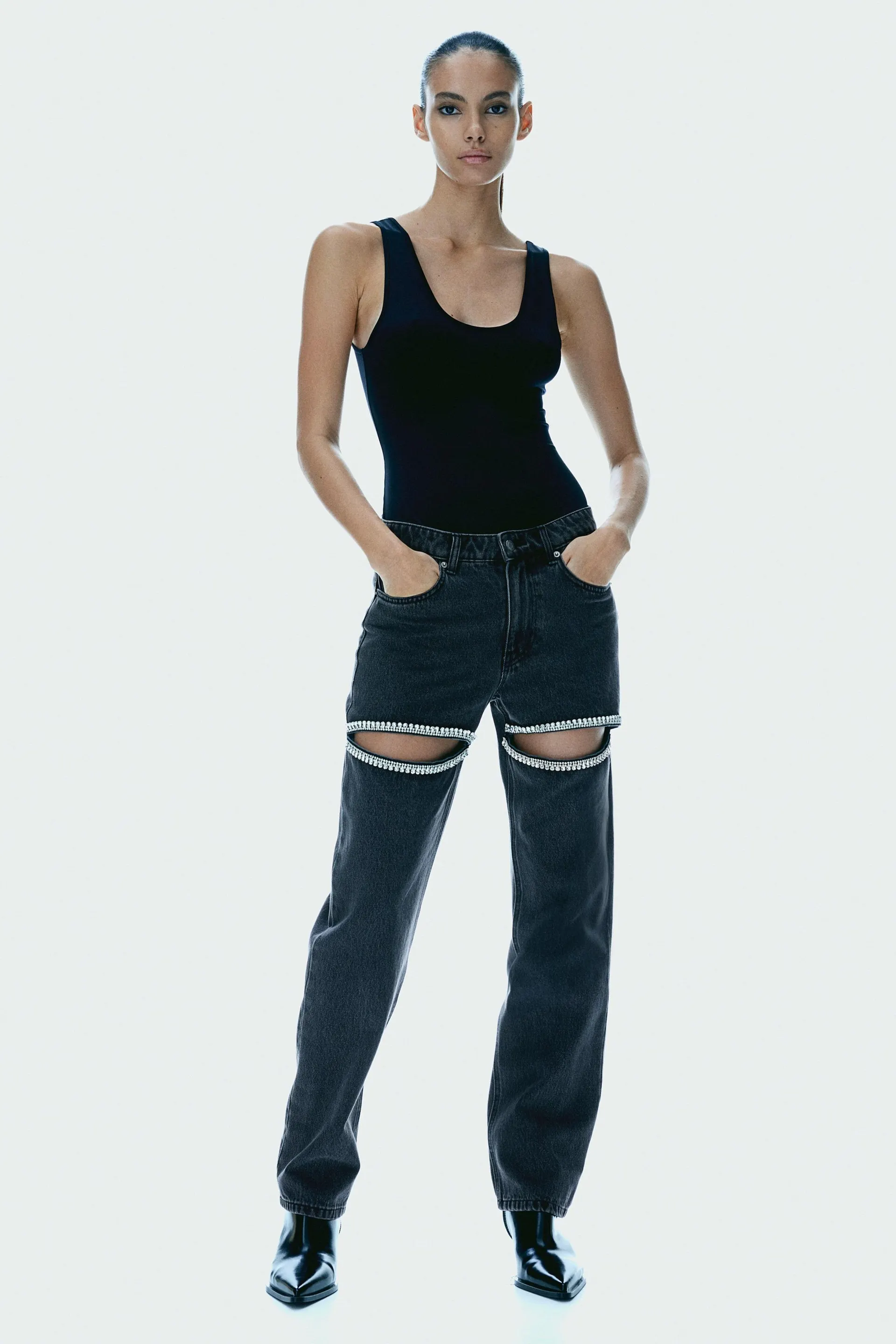 Jean classique à jambes amples