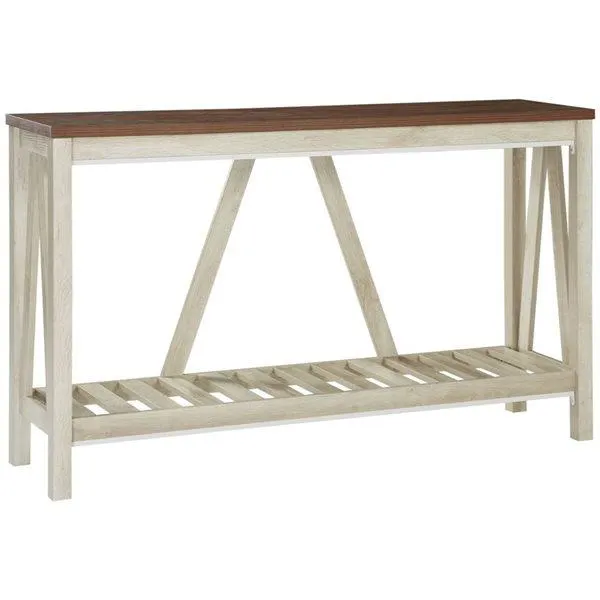 Table console d'entrée 2 niveaux style maison de campagne par HOMCOM 52 po l. composite chêne brun foncé