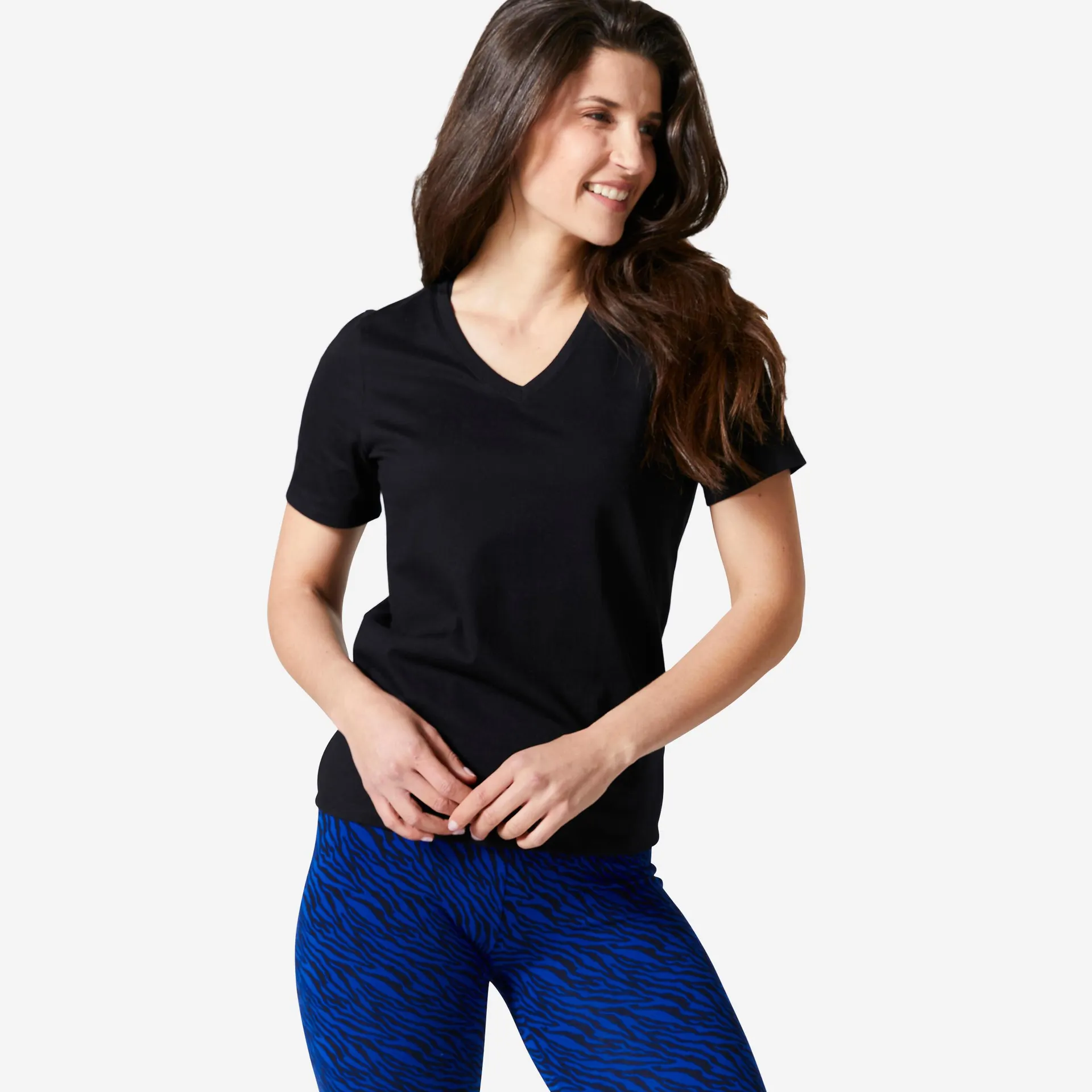T-shirt à col en V femme – 500