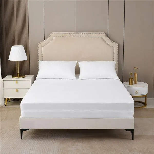 Housse protectrice imperméable en polyester pour matelas par Marina Decoration avec fermeture à glissière, très grand lit