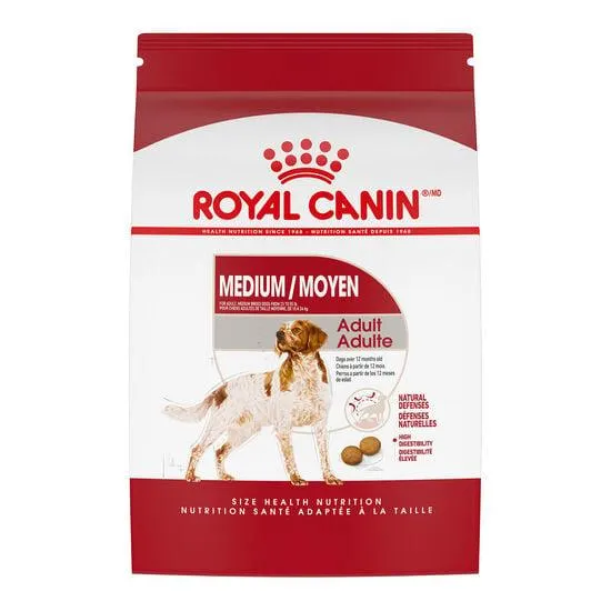 Nourriture sèche pour chiens de race moyenne