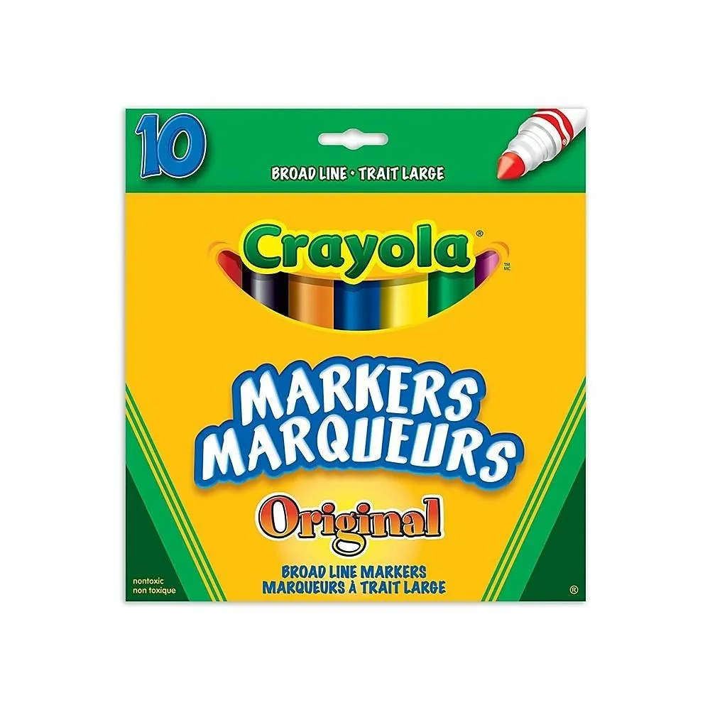 Crayola - Marqueurs Original à trait large - Paquet de 10