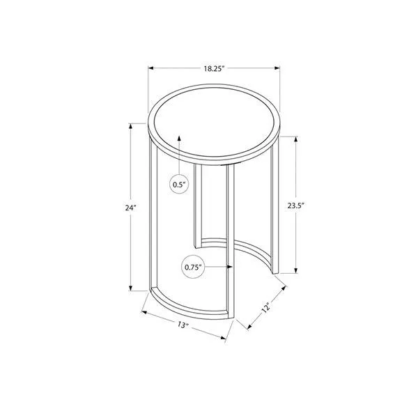 Table d'appoint Monarch Specialties imitation marbre blanc et métal argent, 24 po H