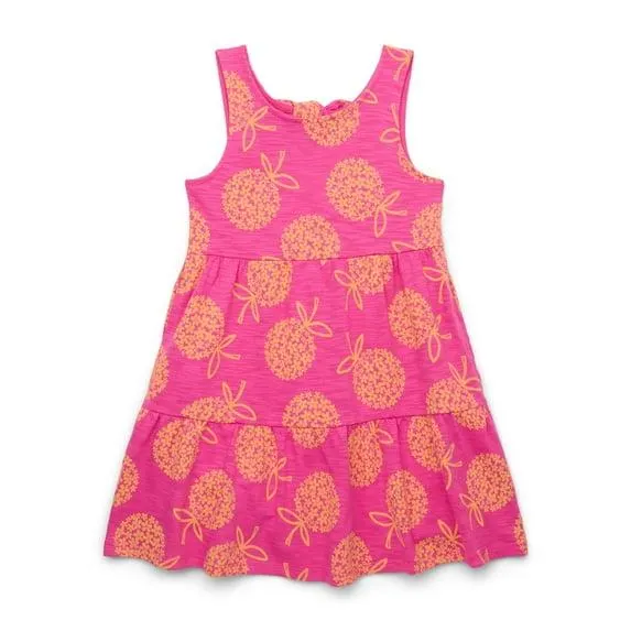 Wonder Nation Girls Tiered Dress with Bow Back, Sizes 4-18 & Plus