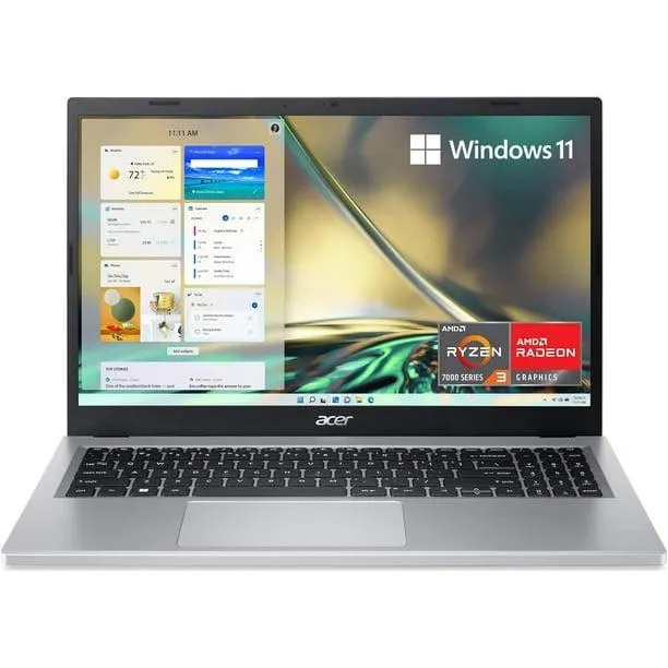 Acer Aspire 3 Slim Ordinateur Portable, Écran 15.6 Pouces Full HD IPS, Processeur AMD Ryzen 3 7320U Quad-Core, Graphiques AMD Radeon, 8 Go LPDDR5, 256 Go NVMe SSD, Wi-Fi 6, Windows 11 Home en S