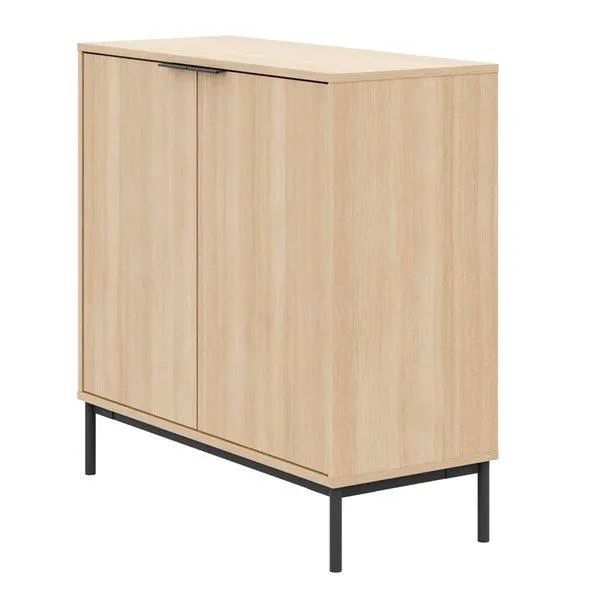 Armoire de rangement Slim de Nexera à 2 portes, brun pâle