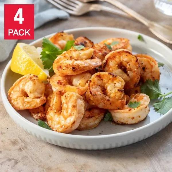 Blue Tide Pacific White Farmed Shrimp, Cooked Peeled Deveined Tail Off: 90/130, 4 × 2.27kg