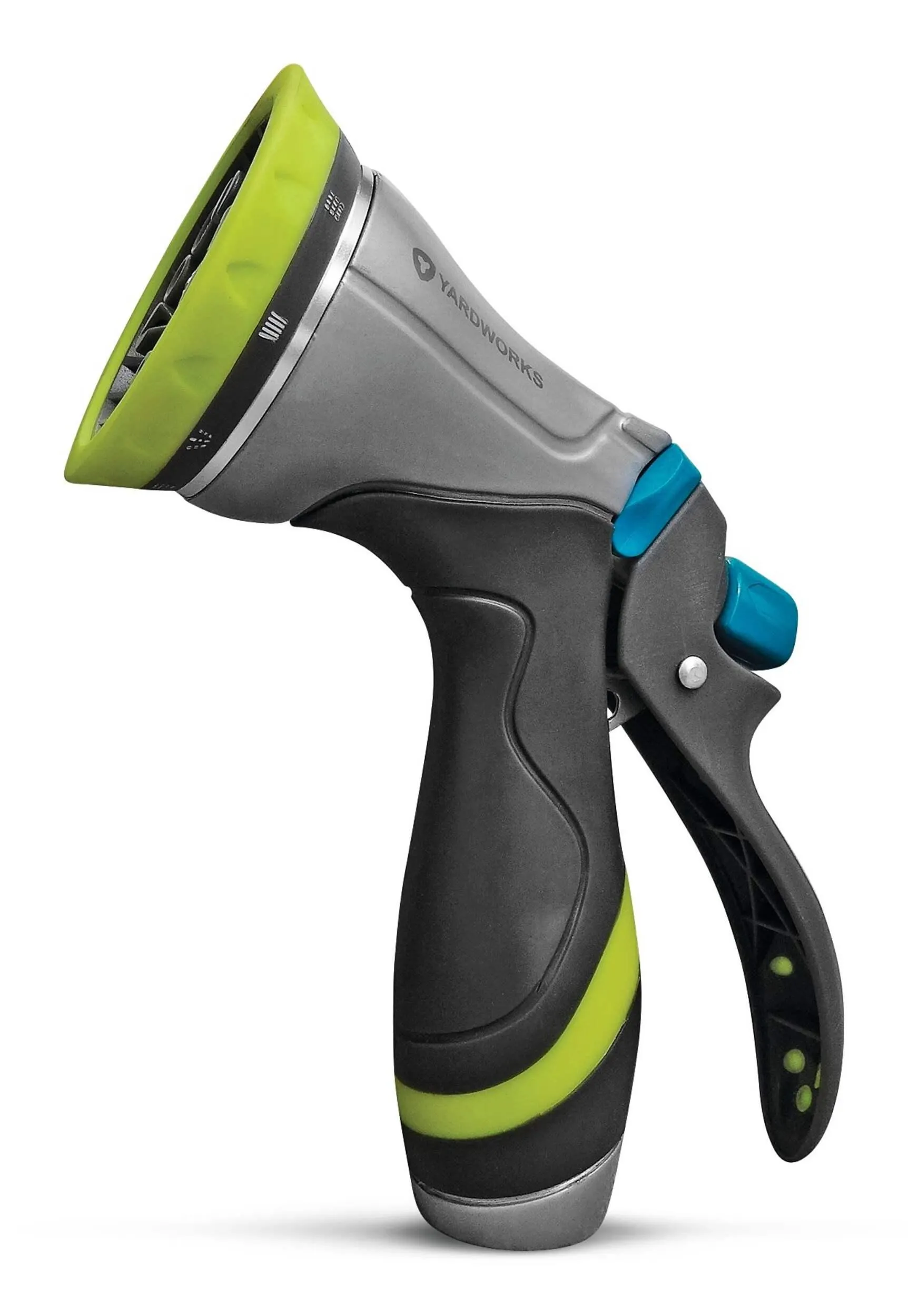 Yardworks Aluminium 10-Pattern Rear-Trigger Garden Water Hose Spray Nozzle