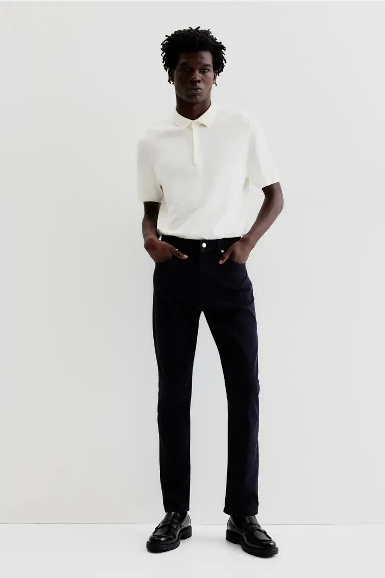 Βαμβακερό σερζέ παντελόνι Slim Fit