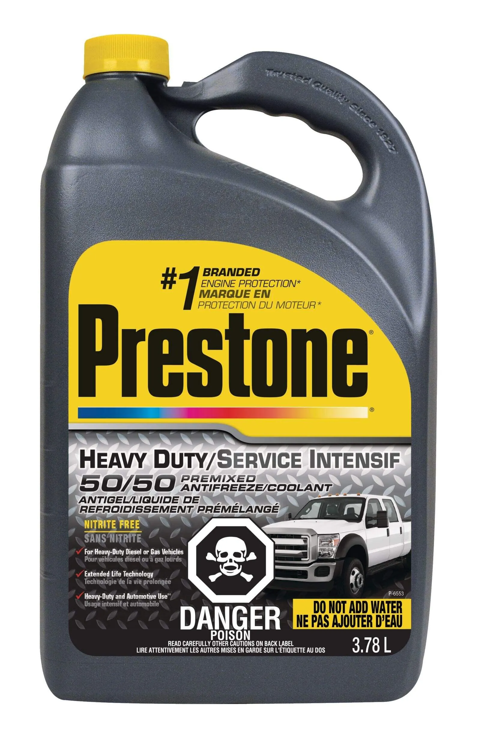 Liquide de refroidissement antigel prémélangé 50/50 Prestone, service intense, 3,78 L