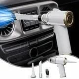 Meitianfacai Aspirateur Sans Fil avec Éclairage Intégré et Haute Puissance 2 en 1 Petit Aspirateur de Voiture Portable, Blanc