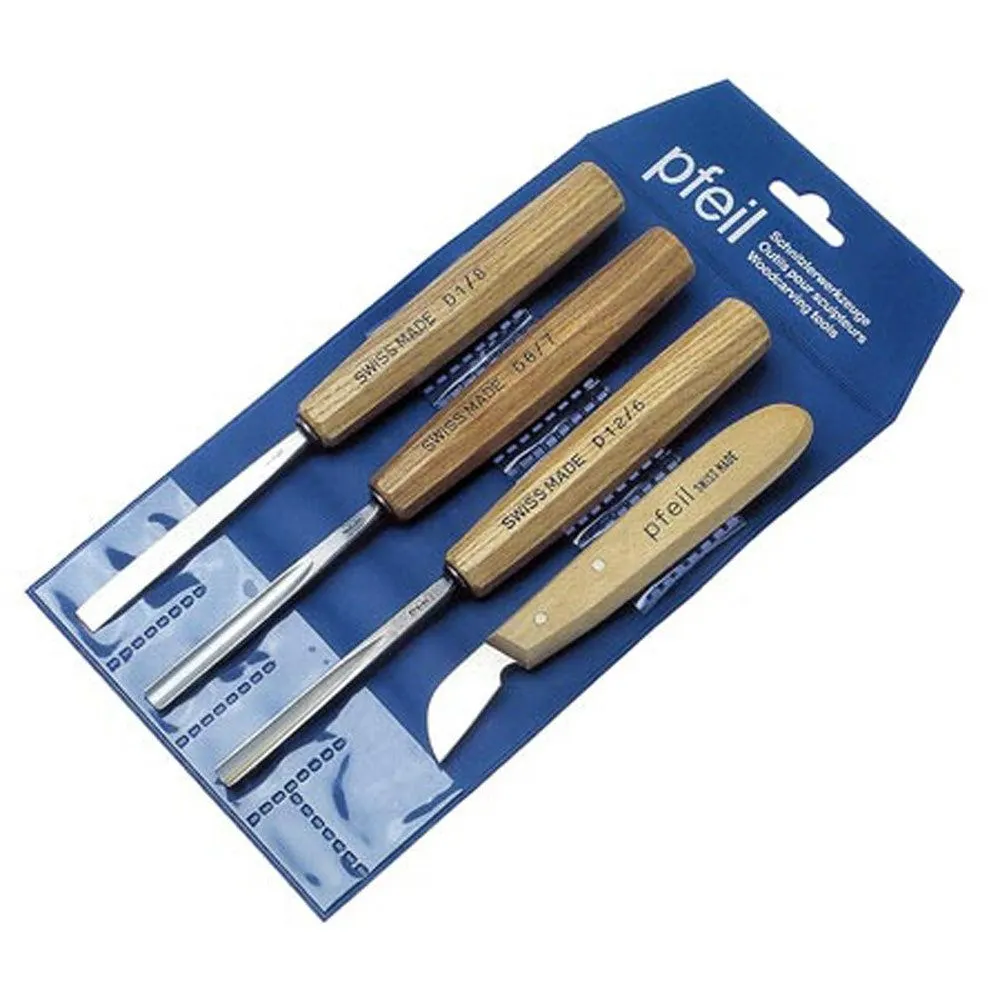 Set of 4 carving tools D4 - Pfeil. Swiss Made.