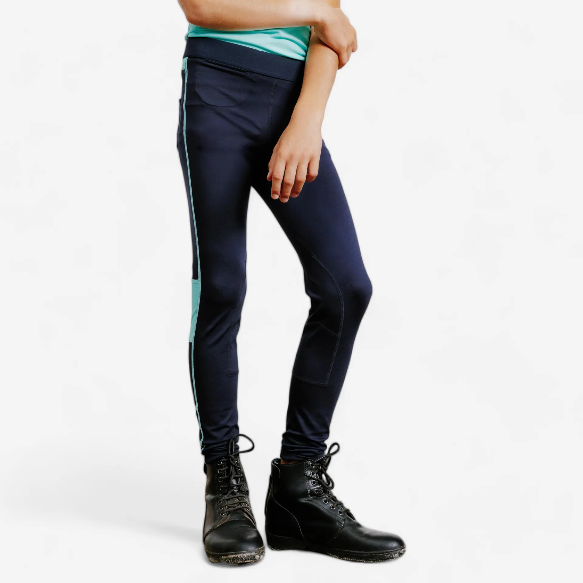 Legging d'équitation léger enfant - 100 bleu