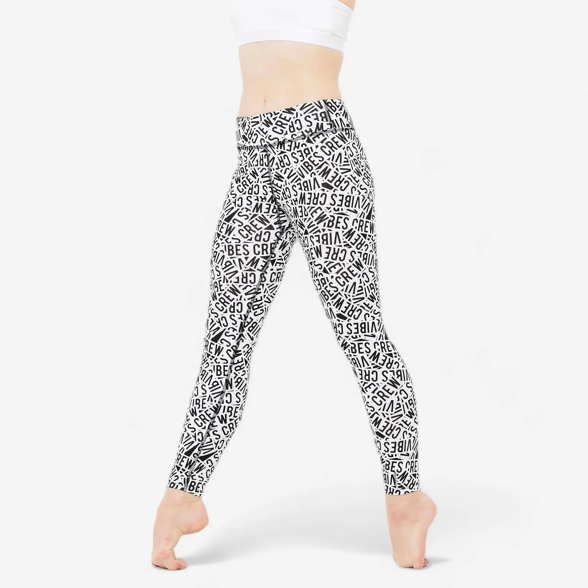 Legging de danse haute enfant – blanc