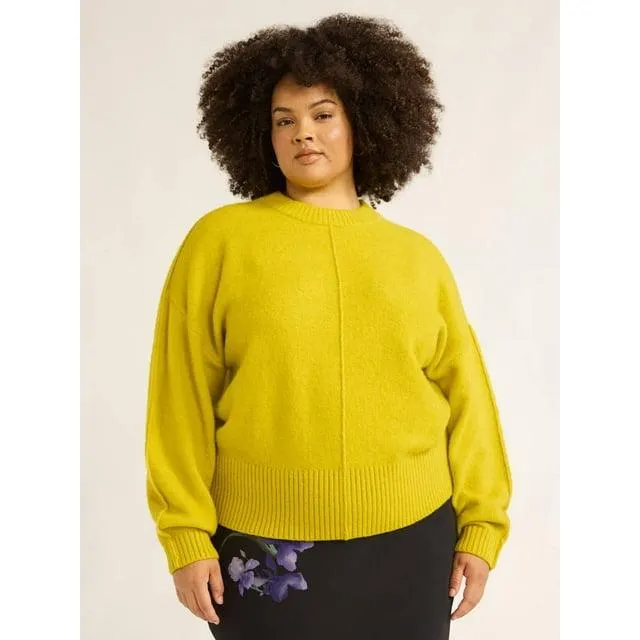 Scoop Women’s & Women's Plus Reverse Seam Crewneck Sweater, Lightweight, Sizes XS-4X