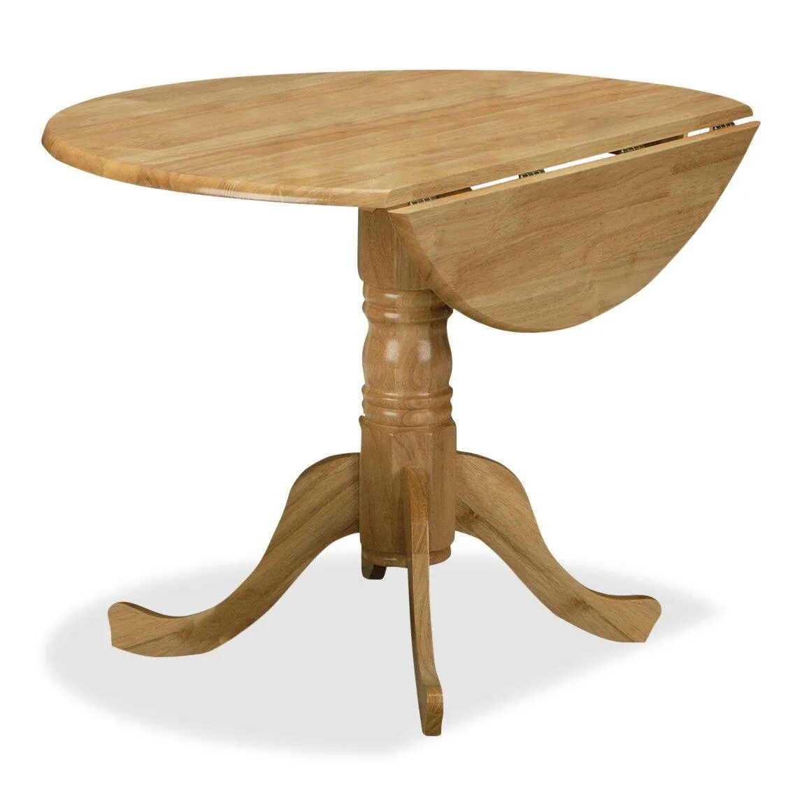 Table de salle à manger Hana de 40 po (L) à abattant, en bois et avec base piédestal - naturelle