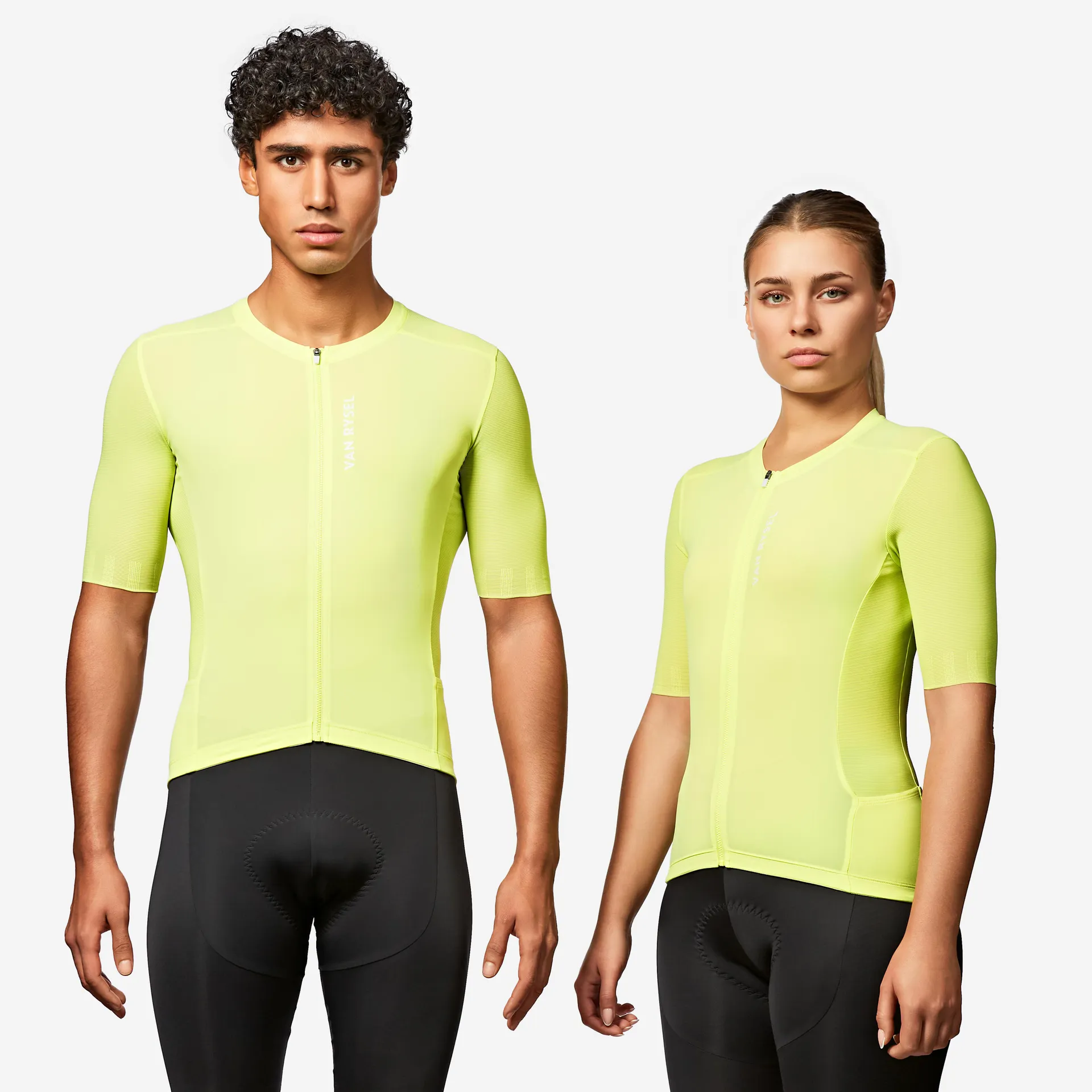 Maillot de vélo route manches courtes - Racer 2 jaune