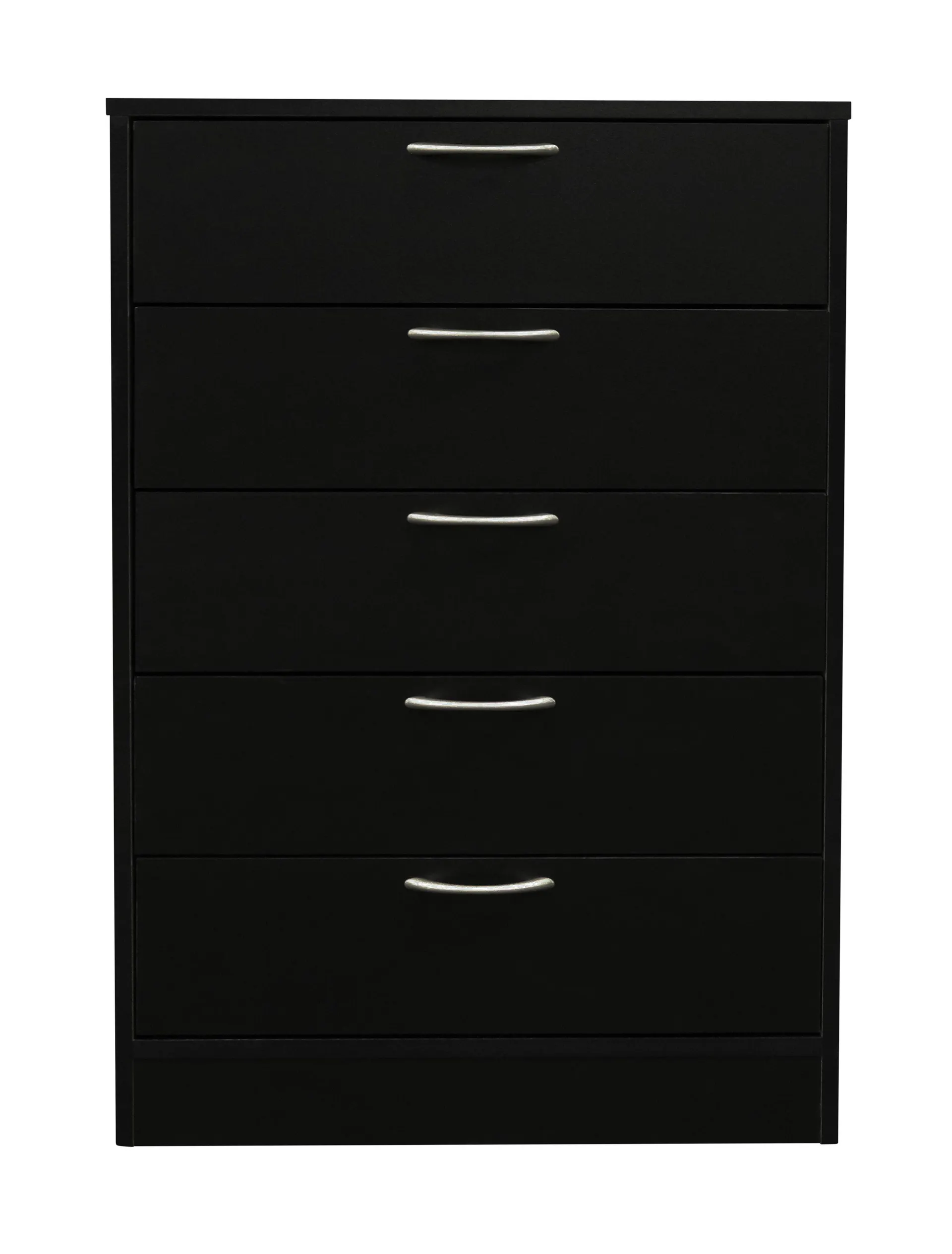 Commode verticale Arlo de 23,6 po (L) x 36,2 po (H) à 5 tiroirs pour la chambre à coucher, fabriquée au Canada - noire