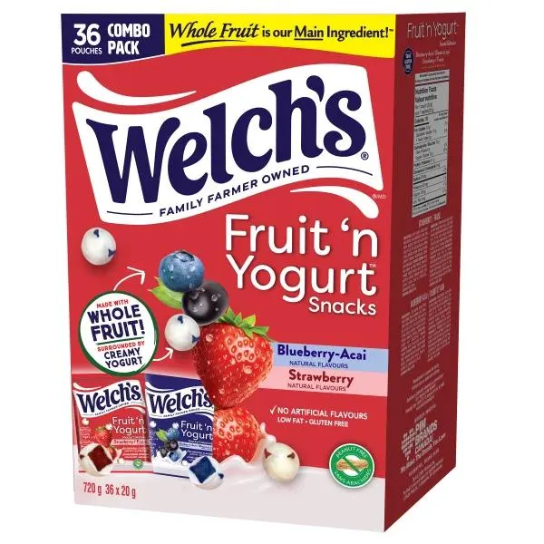 Welch's Fruit 'n Yogurt Snacks, 36 × 20 g