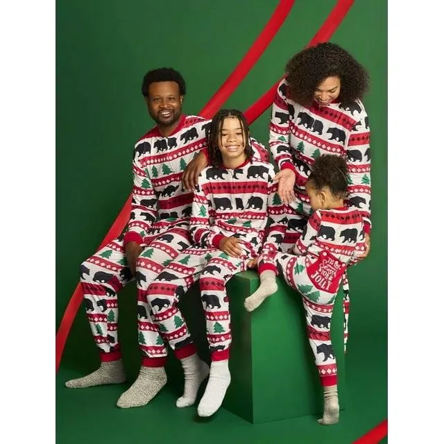 PatPat Christmas Pajamas Matching Family Pjs for Women Men Baby Kids Polar Bear Patterned Onesies Pajamas, Bear and Tree, 3-6 Months