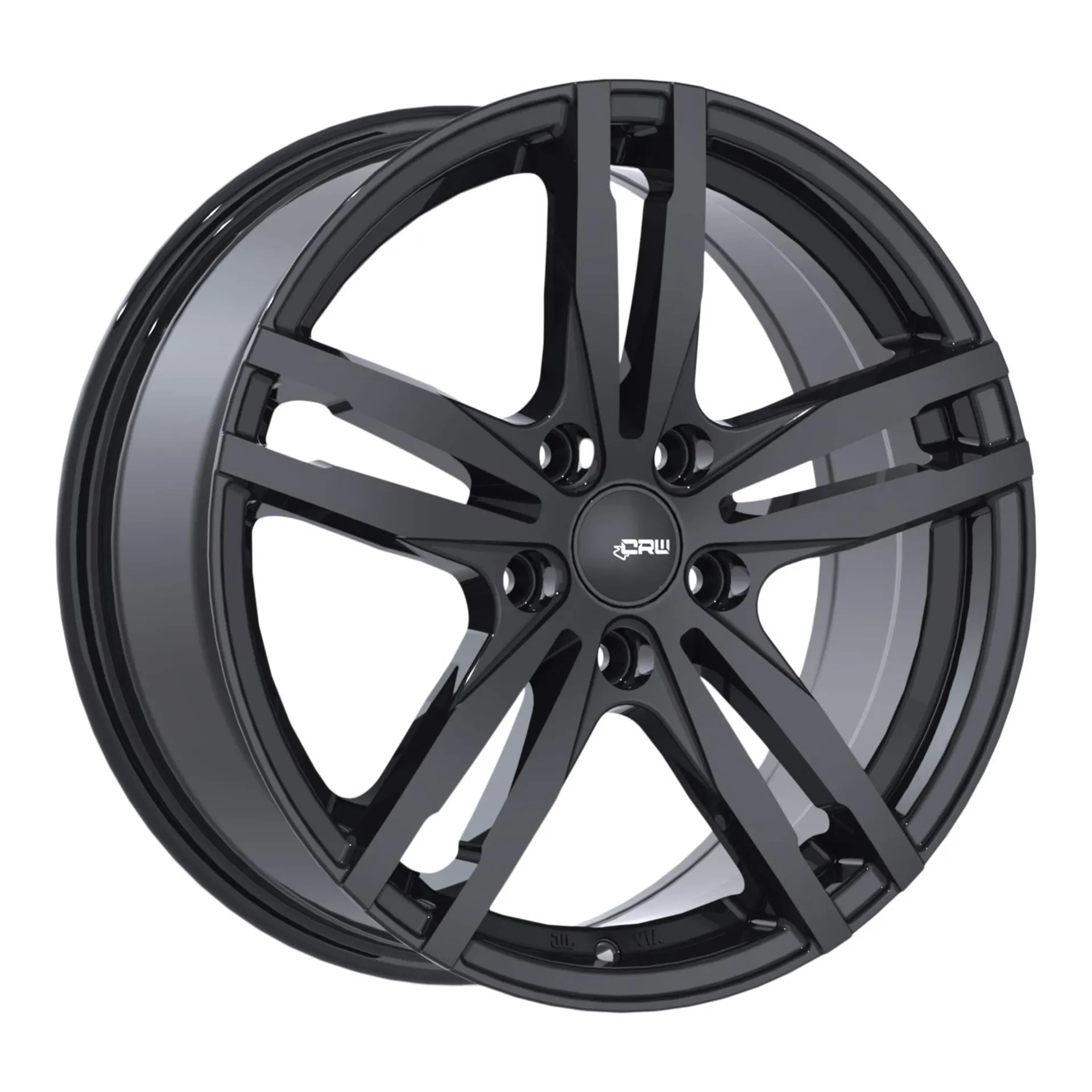 Roue en alliage CRW GT5s pour véhicule de tourisme/VUM, noir lustré