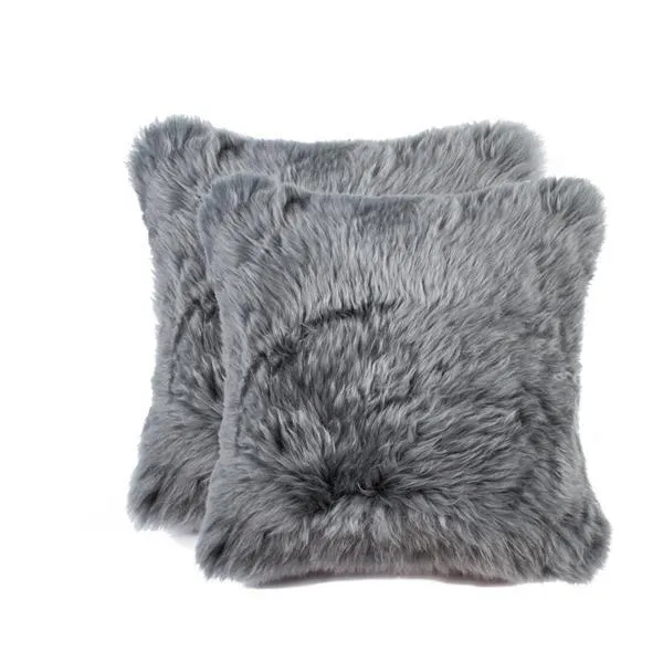 Coussin en mouton, 18 pox18 po, 2 pk, gris