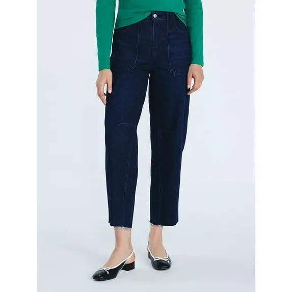 Free Assembly Women's Cropped Carpenter Barrel Jeans, 27" Inseam, Sizes 0-20