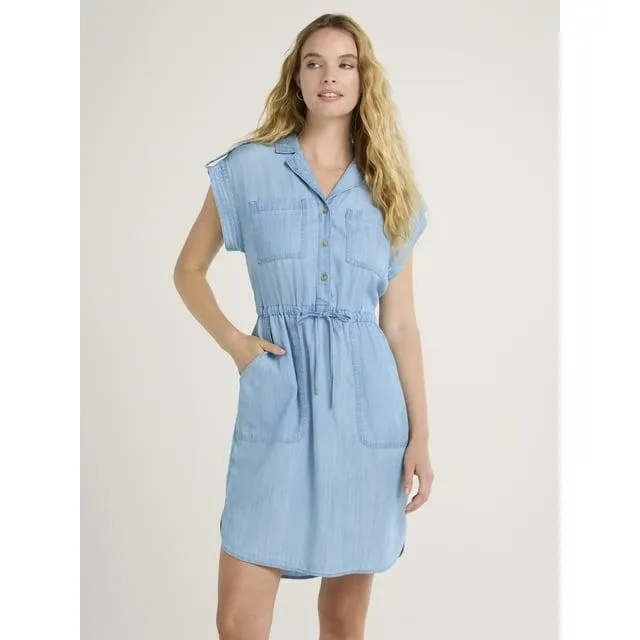 Time and Tru Women's Utility Shirt Dress, Sizes XS-XXXL