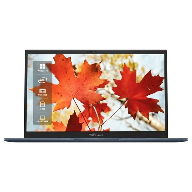 ASUS Vivobook 14 Pouces FHD 1920 x 1080 Ordinateur Portable, Processeur Intel Core i3-1215U, 32 Go RAM, 512 Go SSD, Windows 11 Famille, Bleu Calme