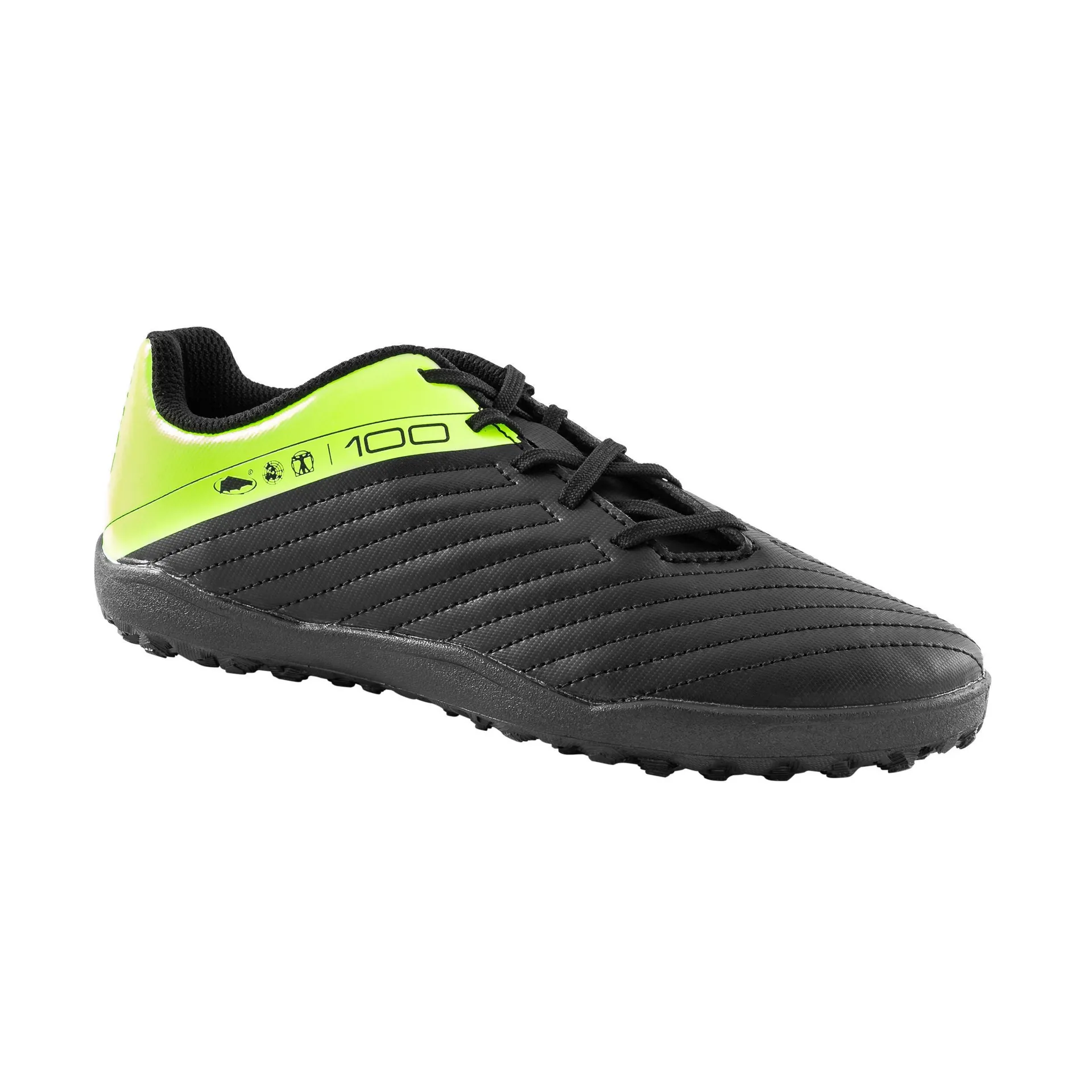 Chaussures de soccer enfant - 100 noir/jaune