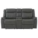 Causeuse inclinable avec console en similicuir Mazin 99926GRY-2