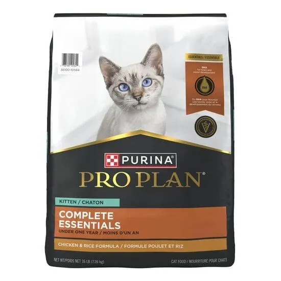 Nourriture sèche Complete Essentials formule poulet et riz pour chatons, 7,26 kg
