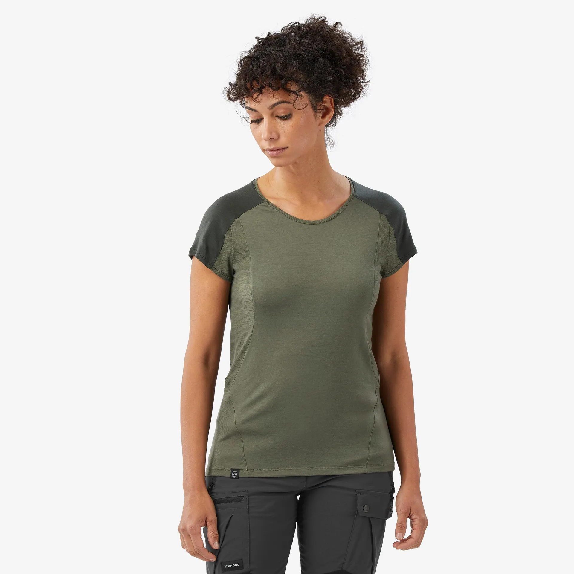 T-shirt manches courtes en laine mérinos femme - Merino Resist kaki