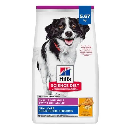 Nourriture sèche « Oral Care » au poulet, de riz brun et d’orge pour chiens adultes de races petites et miniatures, 5,7 kg