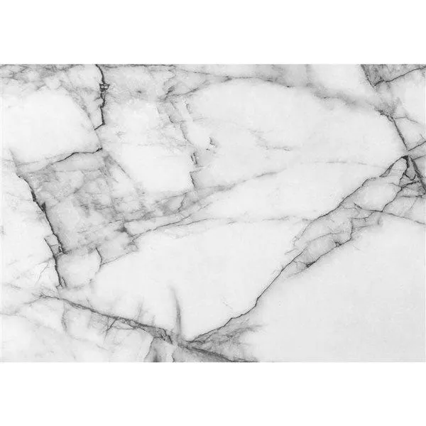 Table d'appoint ronde en composite blanc faux marbre par Monarch Specialties de 15,75 po