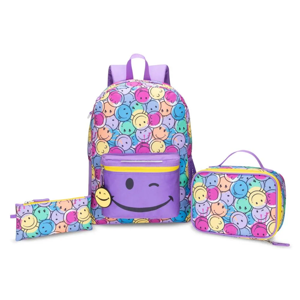 Trailblazer - Ensemble Sac à dos 3 pièces avec glacière isotherme et trousse à crayons - Imprimé violet