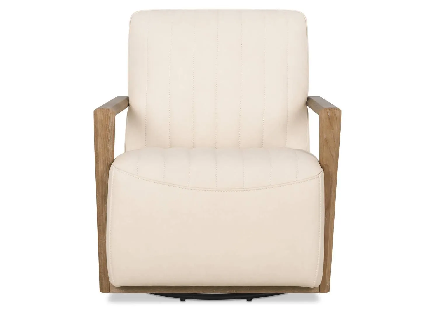 Fauteuil piv. en cuir Simone -Ari craie