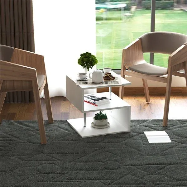 Table basse à 3 niveaux par HomCom en composite blanc