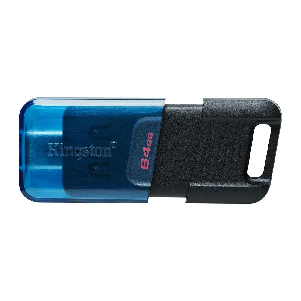 Kingston - DataTraveler 80 M Clé Flash USB-C de 64 Go - Bleu/Noir