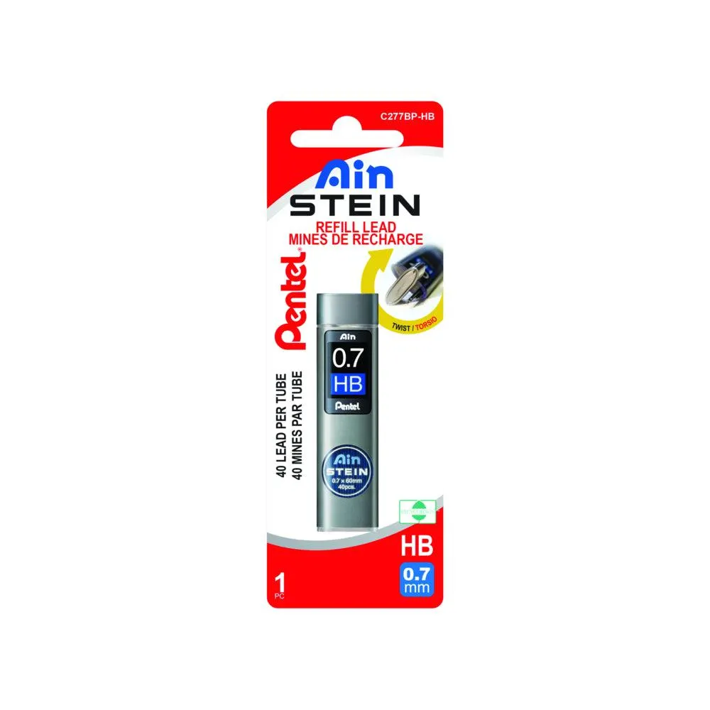 Pentel - Recharges de mines à portemines Ain Stein - 0,7 mm - HB - Paquet de 40