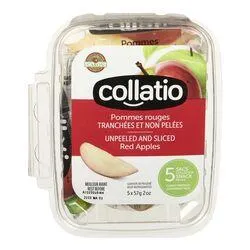 Unpeeled and Sliced Red Apples
