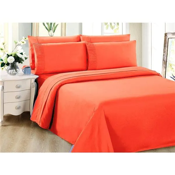 Draps Marina Decoration orange pour grand lit en polyester, 6 mcx