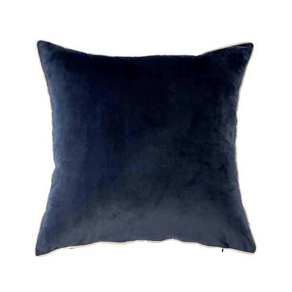 Coussin décoratif carré bleu marine de 18 po x 18 po Solid Velvet par Gouchee Home