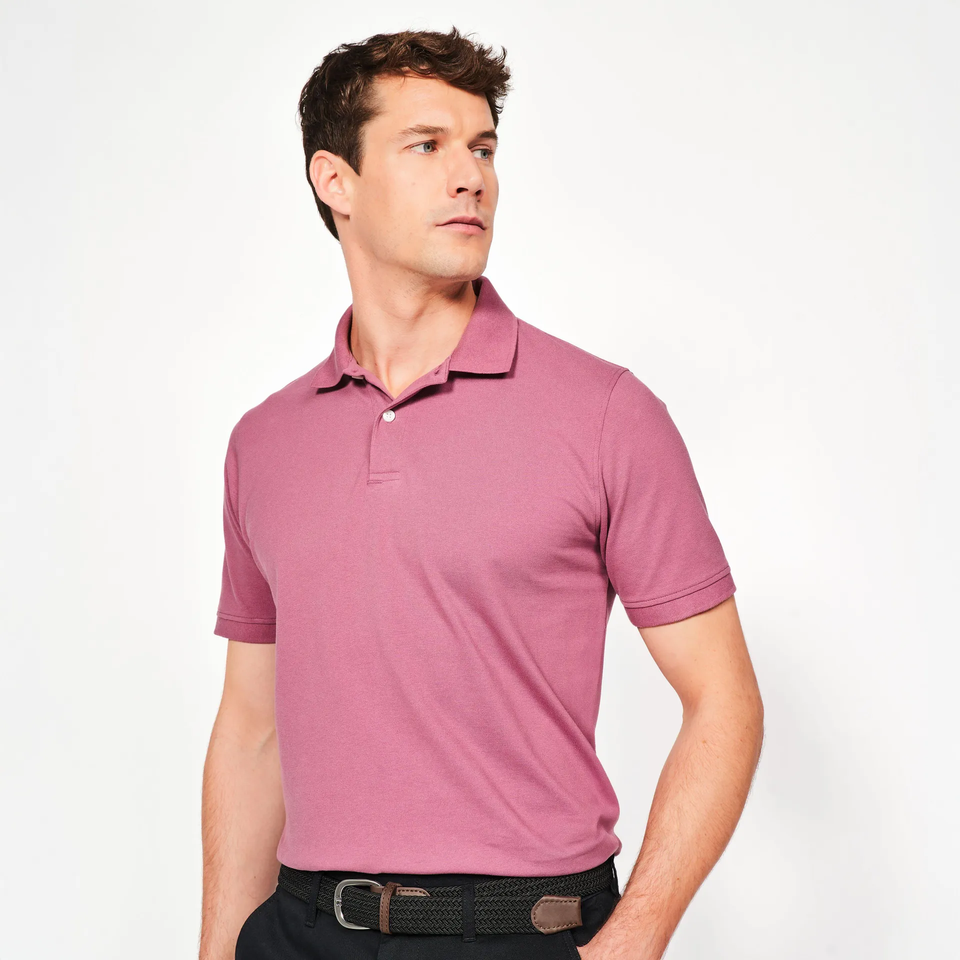 Polo de golf en coton à manches courtes homme, MW 500