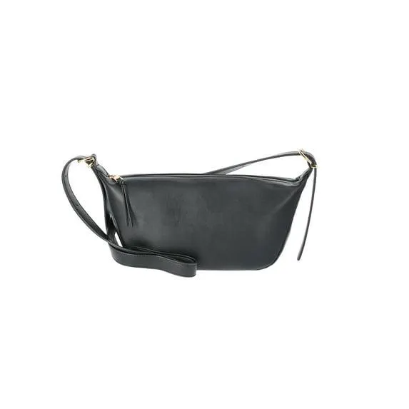 Time and Tru Women's Faux Leather Sling Crossbody Bag, Black