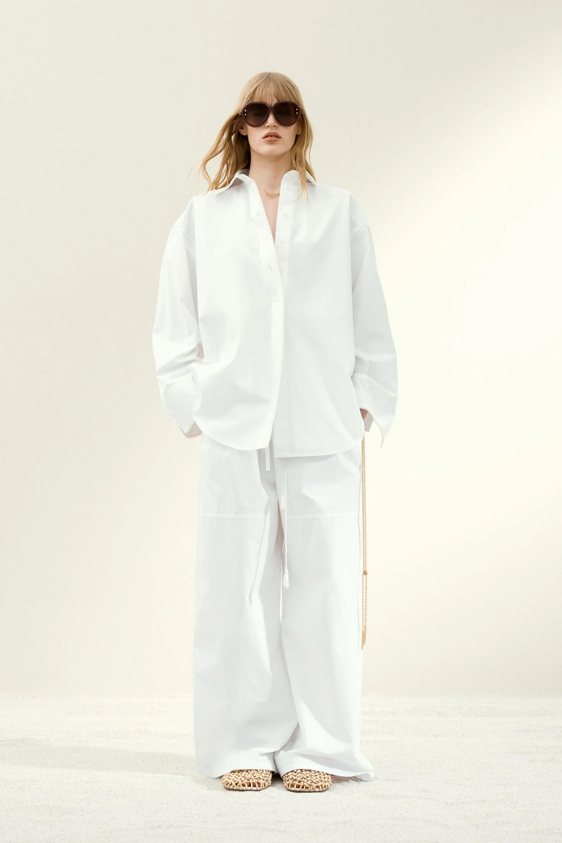 Chemise en coton avec détails de couture