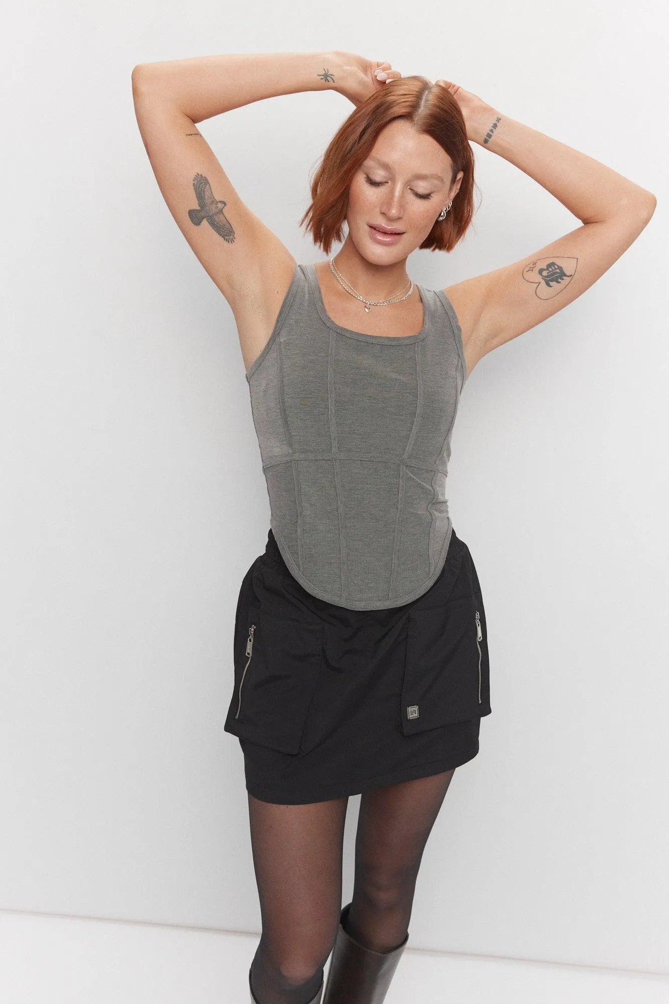 Camisole corset blanc et noir | Lawan