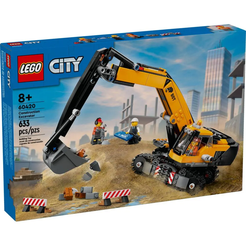 LEGO - Excavatrice de chantier City jaune - 633 pièces