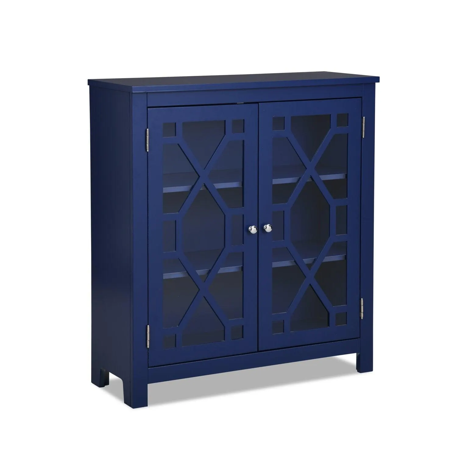 Armoire décorative Clary de 31,5 po avec portes en verre - bleu marine