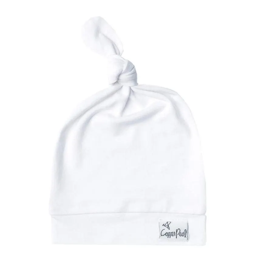 Top Knot Hat 0-4m - Dove White